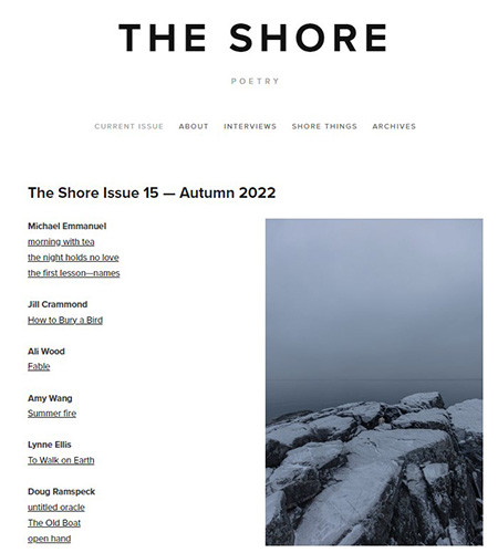 Screenshot of The Shore Issue 15 Autumn 2022