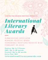 2020 International Literary Awards flier