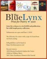 Lynx House Press 2020 Poetry Prize flier