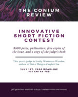 The Conium Review 2020 Innovative Fiction Contest Flier