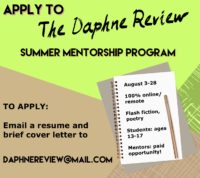 The Daphne Review 2020 Summer Mentorship banner