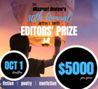 Missouri Review banner ad for the 2020 Editors' Prize