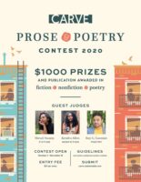 Flier for Carve Magazine's Prose & Poetry Contest 2020