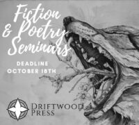 Driftwood Press Fall 2020 Virtual Fiction & Poetry Seminars banner