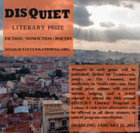 2021 DISQUIET Literary Prize banner