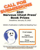 Screenshot of Nervous Ghost Press 2021 Book Prizes flier