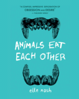 blue cover with sketched open jaws with Animals Eat Each Other written in white capital letters