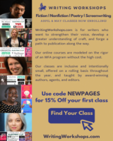 Screenshot of NewPages April 2021 eLitPak flier for WritingWorkshops.com