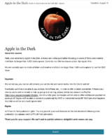 Screenshot of Apple in the Dark's flier for the NewPages June 2021 eLitPak