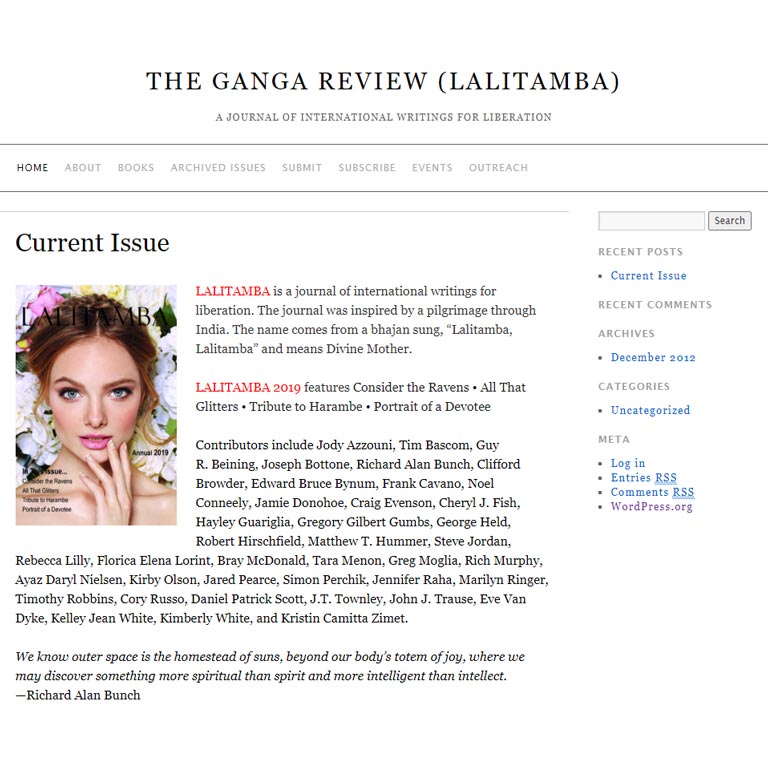 Screenshot of Lalitamba's website
