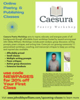 Screenshot of Caesura Poetry Workshop flier for the NewPages September 2021 eLitPak