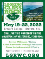 Screenshot of 2022 Looking Glass Rock Writers' Conference flier