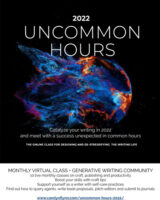 Screenshot of Uncommon Hours 2022 flier for the NewPages November 2021 eLitPak