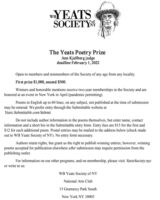 Screenshot of WB Yeats Society of NY flier for the NewPages December 2021 eLitPak Newsletter