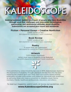 Screenshot of Kaleidoscope's flier for the NewPages January 2022 eLitPak newsletter