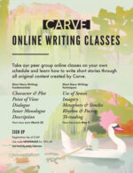 screenshot of Carve Online Writing Classes March 2022 eLitPak Flyer