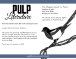 Screenshot of Pulp Literature's flyer for the Magpie Award for Poetry 2022