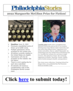 screenshot of Philadelphia Stories 2022 Marguerite McGlinn Fiction Contest flyer for the NewPages eLitPak