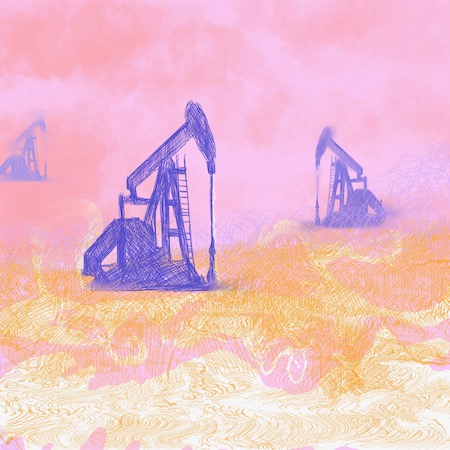NOMADartx Review artwork of oilwells drilling