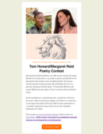Screenshot of Winning Writers' flier for the 2022 Tom Howard/Margaret Reid Poetry Contest