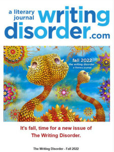 The Writing Disorder online literary magazine Fall 2022 cover image