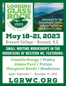 Looking Glass Rock Writers' Conference 2023 event flyer