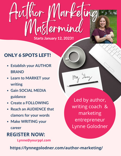 Screenshot of Lynne Golodner's Author Marketing Mastermind flyer