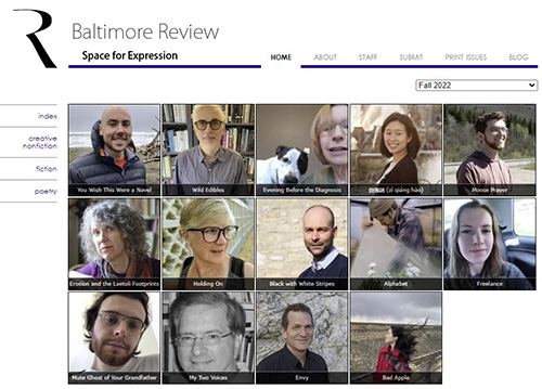 The Baltimore Review online literary magazine Fall 2022 issue cover image