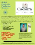 Screenshot of Caesura Poetry Workshop's flyer for the December 2022, January 2023, and February 2023 eLitPak newsletters