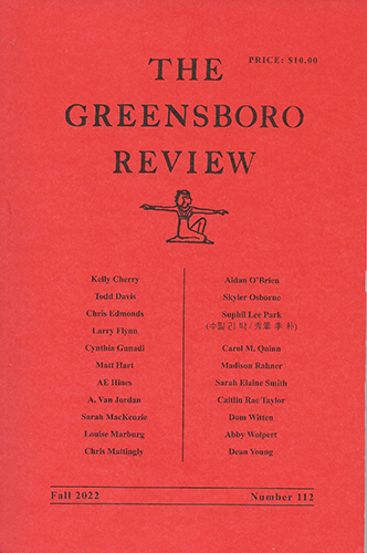 literary magazine The Greensboro Review Fall 2022 issue cover image