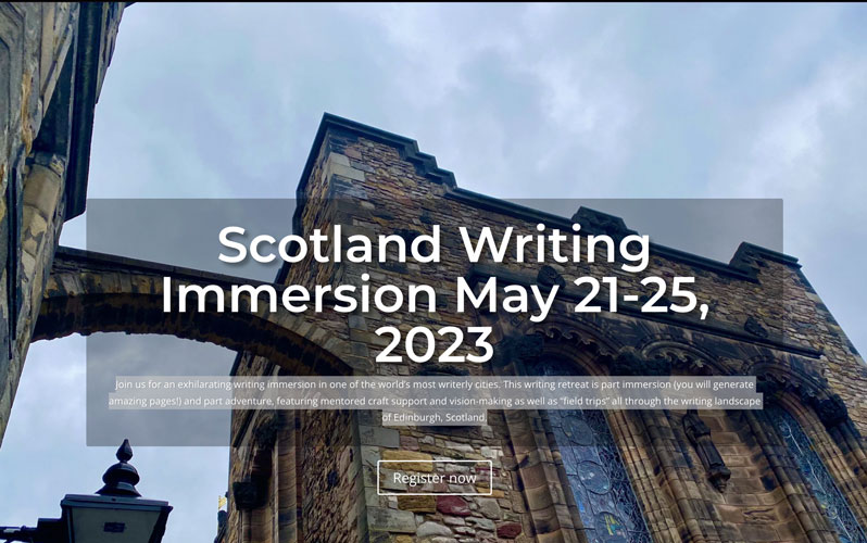 2023 Scotland Writing Immersion banner