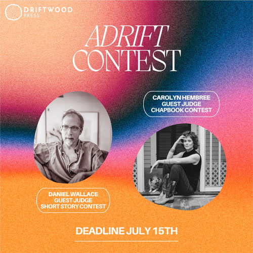 2023 Adrift Short Story Contest & Poetry Chapbook Contest flyer