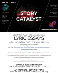 Screenshot of the Story Catalyst Flyer for the April 2023 eLitPak newsletter