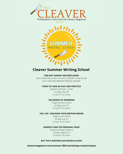 screenshot of page 1 of Cleaver Summer Writing School's flyer for the NewPages May 2023 eLitPak newsletter