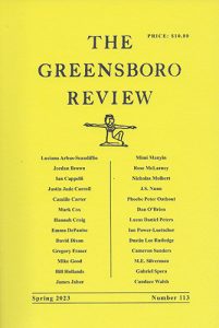 The Greensboro Review Spring 2023 cover image