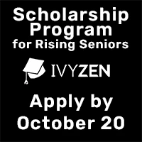 banner for IvyZen's Scholarship Program for Rising Seniors - 2023 application deadline