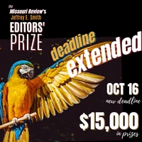 banner for The Missouri Review's 2023 Editors' Prize Contest Deadline Extension