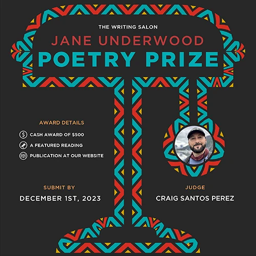 poster for the 2023 Jane Underwood Poetry Prize from The Writing Salon
