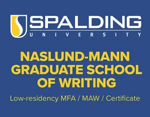 logo of Spalding University's Naslund-Mann Graduate School of Writing MFA virtual residency promotion