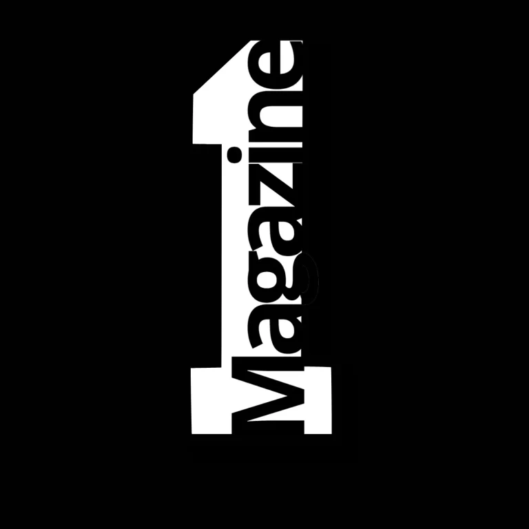 Magazine1 logo - black background with white 1 with magazine written on it