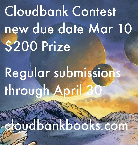 Cloudbank 18 Writing Contest flyer for deadline extension