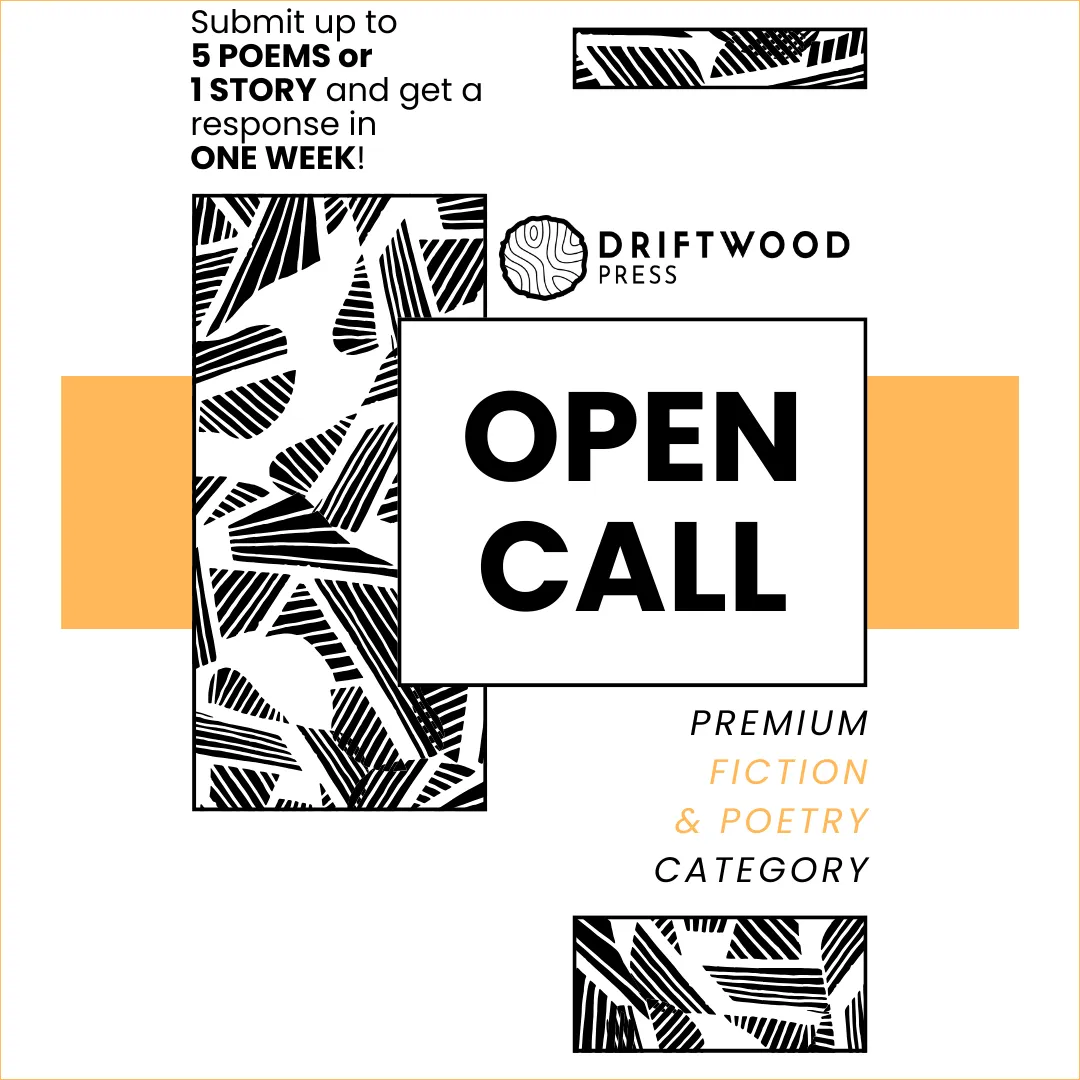 Flyer for Driftwood Press Premium Submission options for February 2024