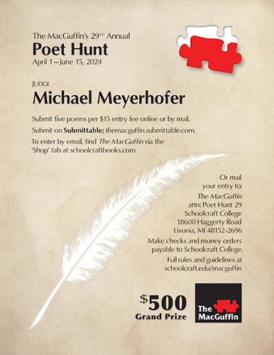 image of The MacGuffin's flyer for the 2024 Poet Hunt