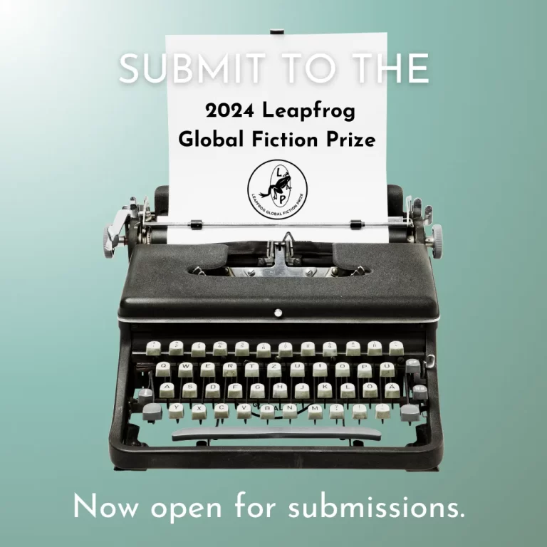 Flyer for 2024 Leapfrog Press Global Fiction Prize