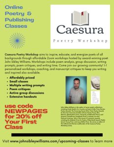 Caesura Poetry Workshop 2024 Zoom Classes