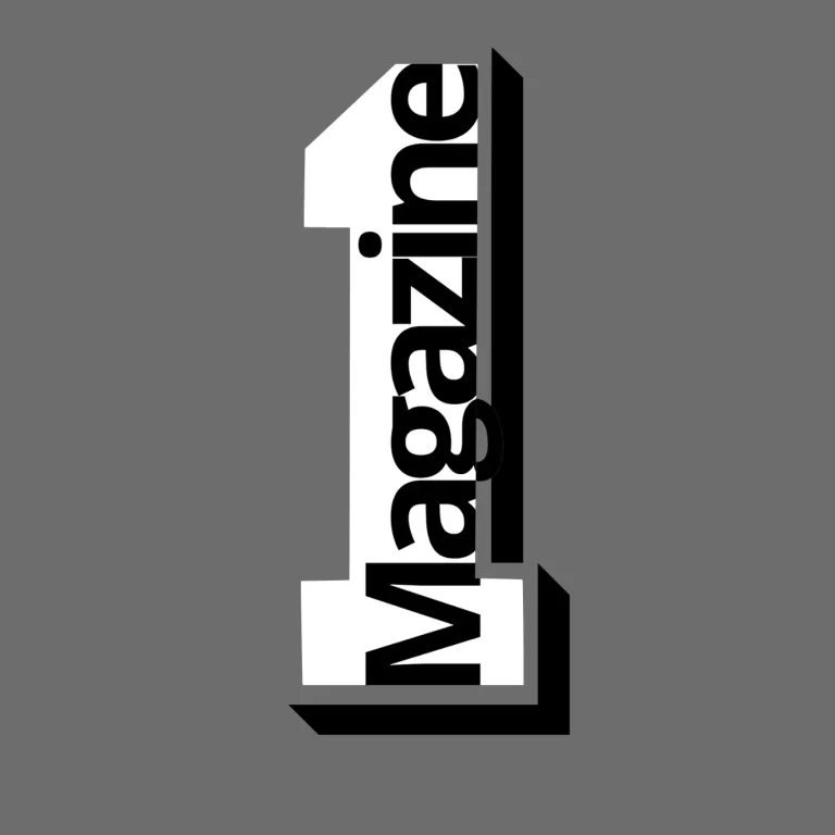 Magazine1 logo on a gray background
