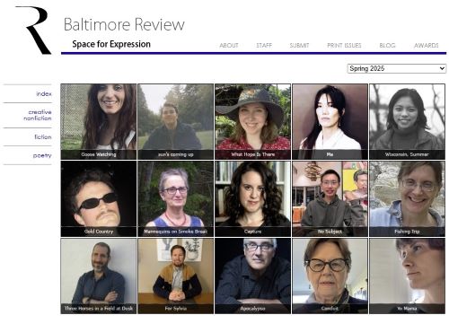 Baltimore Review Spring 2025 literary magazine cover image