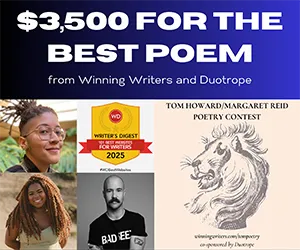 promotional image for the 2025 Tom Howard/Margaret Reid Poetry Contest from Winning Writers