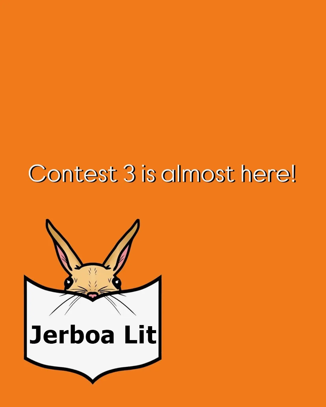 Logo for the Jerboa Lit 500 Flash Fiction Contest featuring stylized text and a racing theme.
